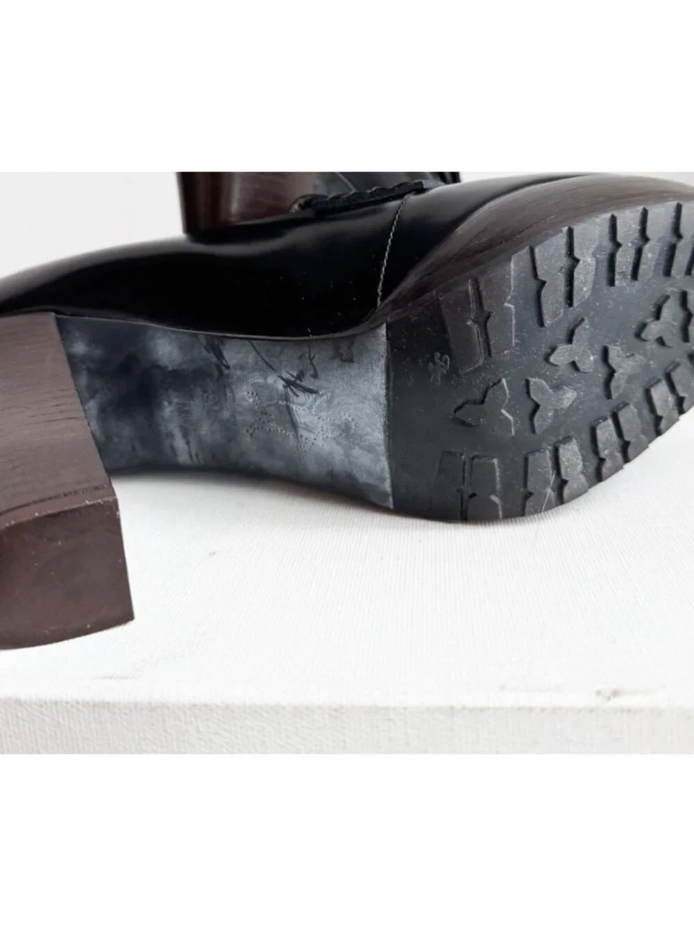 Marni Black Leather Tassle Detail Chunky heel Loafers 39